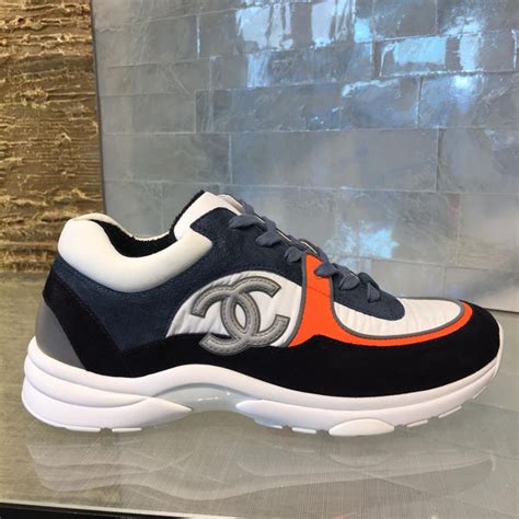 chanel blue and orange sneakers|chanel cc sneakers.